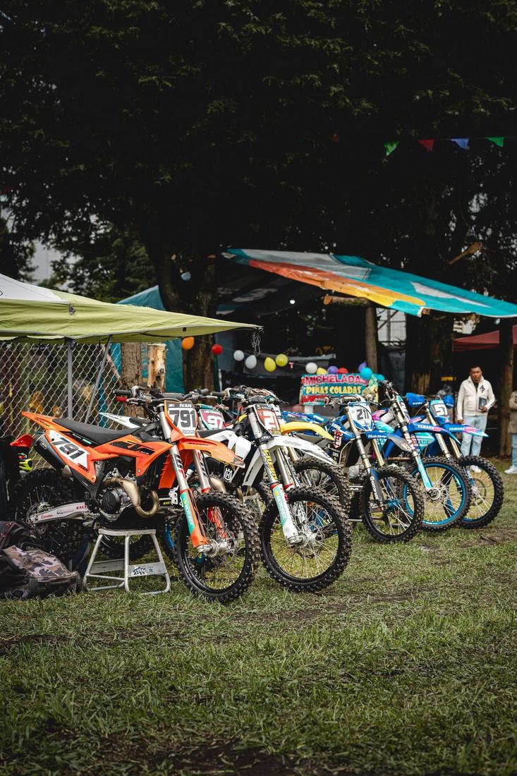 Lineup of dirt bikes from all major brands